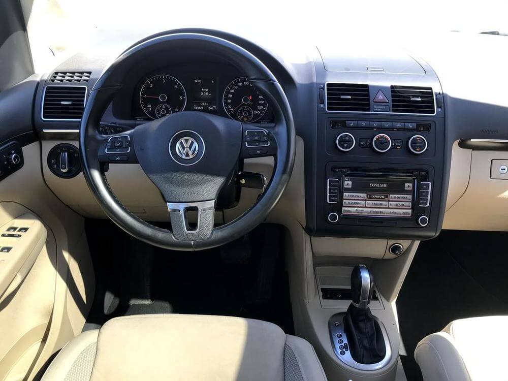 Metallic Blue Volkswagen Touran 2015, interior, steering wheel, automatic transmission, etc. dealer Auto Faltys